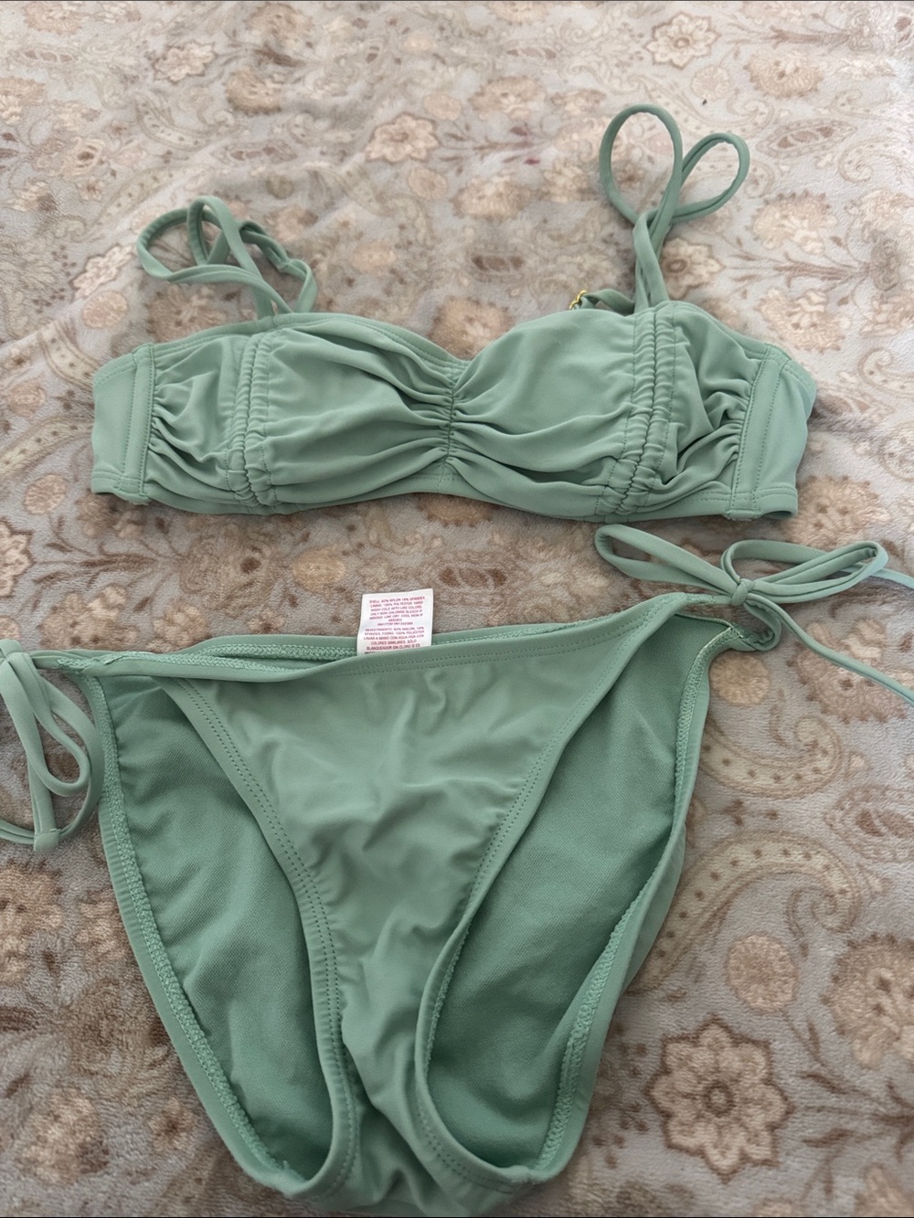 Xhilaration Mint Green Ruched Bikini Set